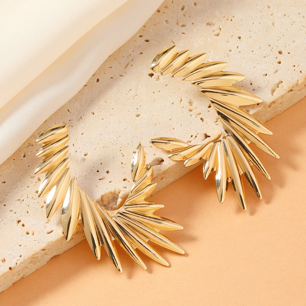 Sculptural Gold Geometric Earrings