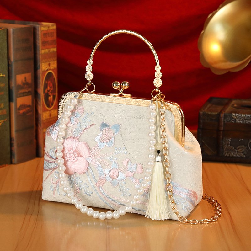 New Chinese-Style Rich Floral Cheongsam Bag